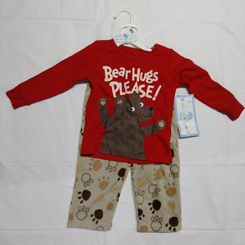 Pajamas - 24m - Duck Duck Goose - Red/Bear